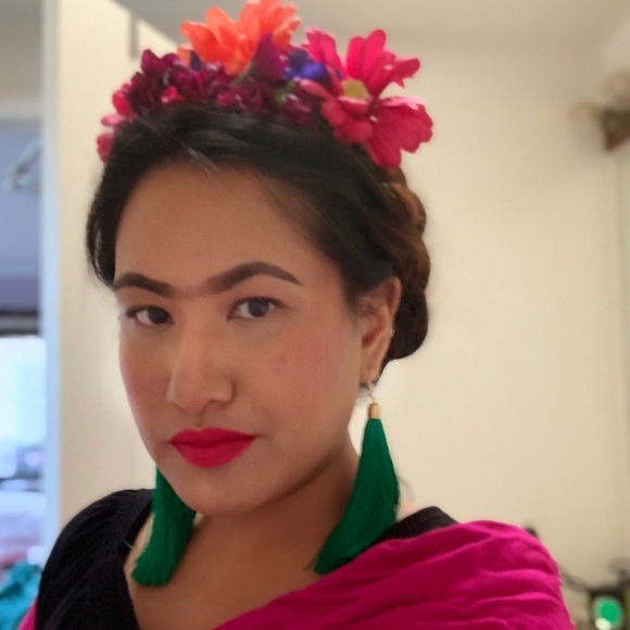 Blue Tassel Drop Earrings - Picture 4 of 7